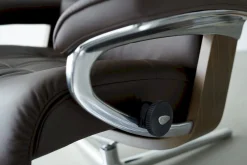 Leren Fauteuils|Relaxfauteuils-Stressless Erik L Relaxfauteuil + Hocker Black