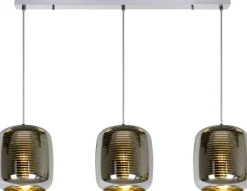Moderne Hanglampen|Moderne Hanglampen-Lucide Eryn Hanglamp Chroom, Goud