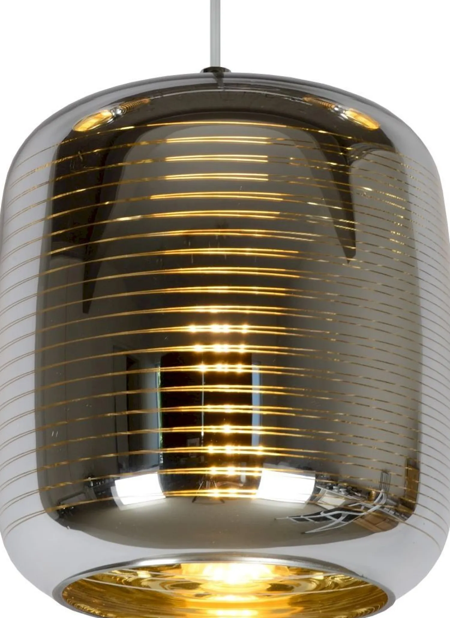 Moderne Hanglampen|Moderne Hanglampen-Lucide Eryn Hanglamp Chroom, Goud