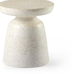 Ronde Bijzettafels-Feelings Wonen Evana Bijzettafel White Terrazzo