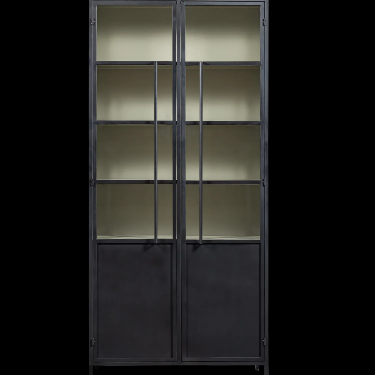 Vitrinekasten-WOOOD Exhibit 2-deurs Vitrinekast Black