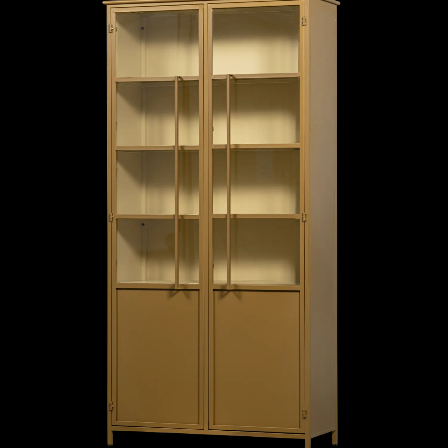 Vitrinekasten-WOOOD Exhibit 2-deurs Vitrinekast Honey Yellow