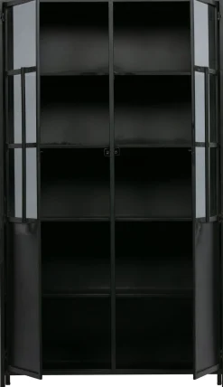 Vitrinekasten-WOOOD Exhibit 2-deurs Vitrinekast Zwart