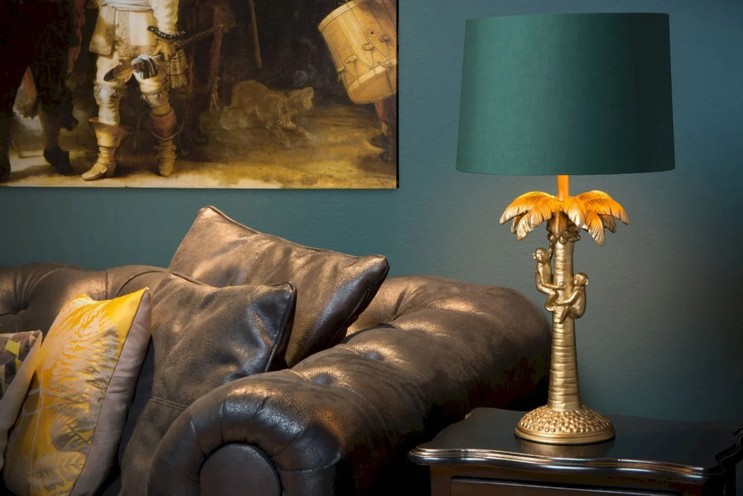 Tafellampen|Tafellampen-Lucide Extravaganza Coconut Tafellamp Goud, Groen