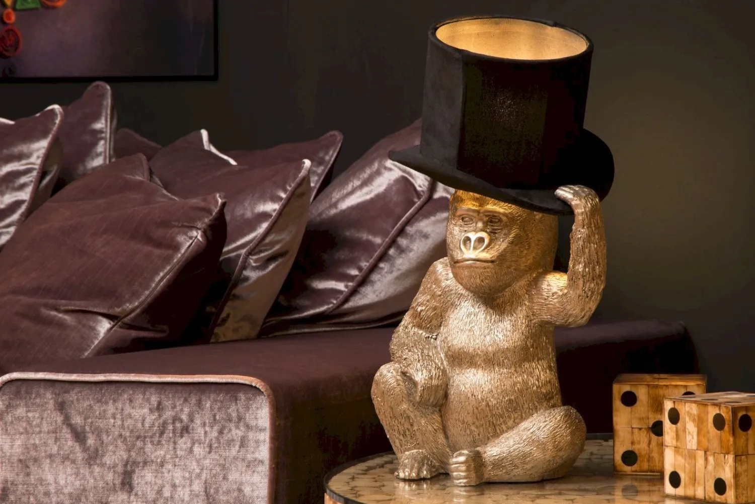 Tafellampen|Tafellampen-Lucide Extravaganza Gust Tafellamp Zwart, Goud