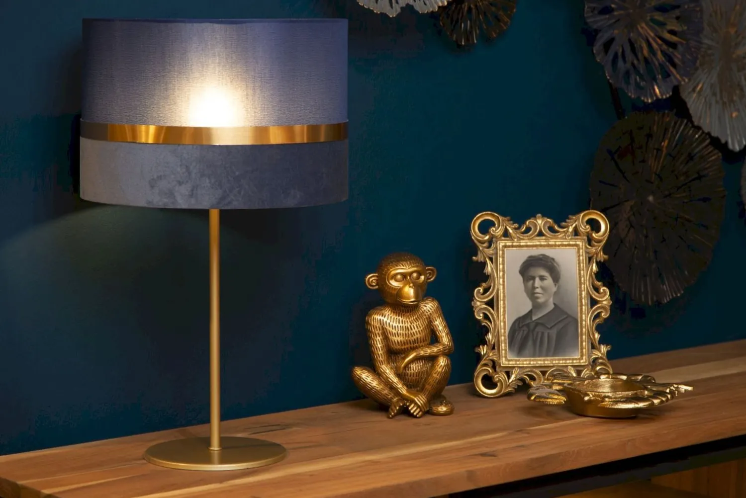 Tafellampen|Tafellampen-Lucide Extravaganza Tusse Tafellamp Blauw, Goud