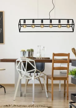 Industriële Hanglampen|Industriële Hanglampen-Lucide Fabian Hanglamp Zwart