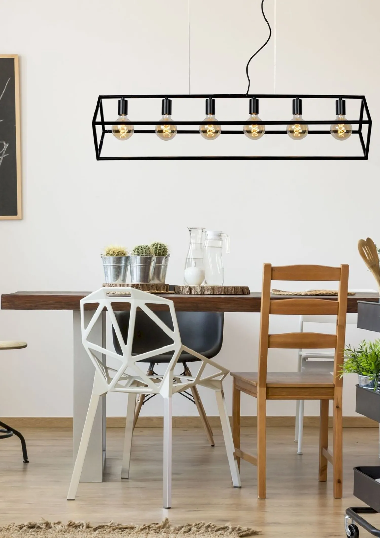 Industriële Hanglampen|Industriële Hanglampen-Lucide Fabian Hanglamp Zwart
