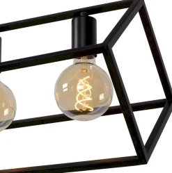 Industriële Hanglampen|Industriële Hanglampen-Lucide Fabian Hanglamp Zwart
