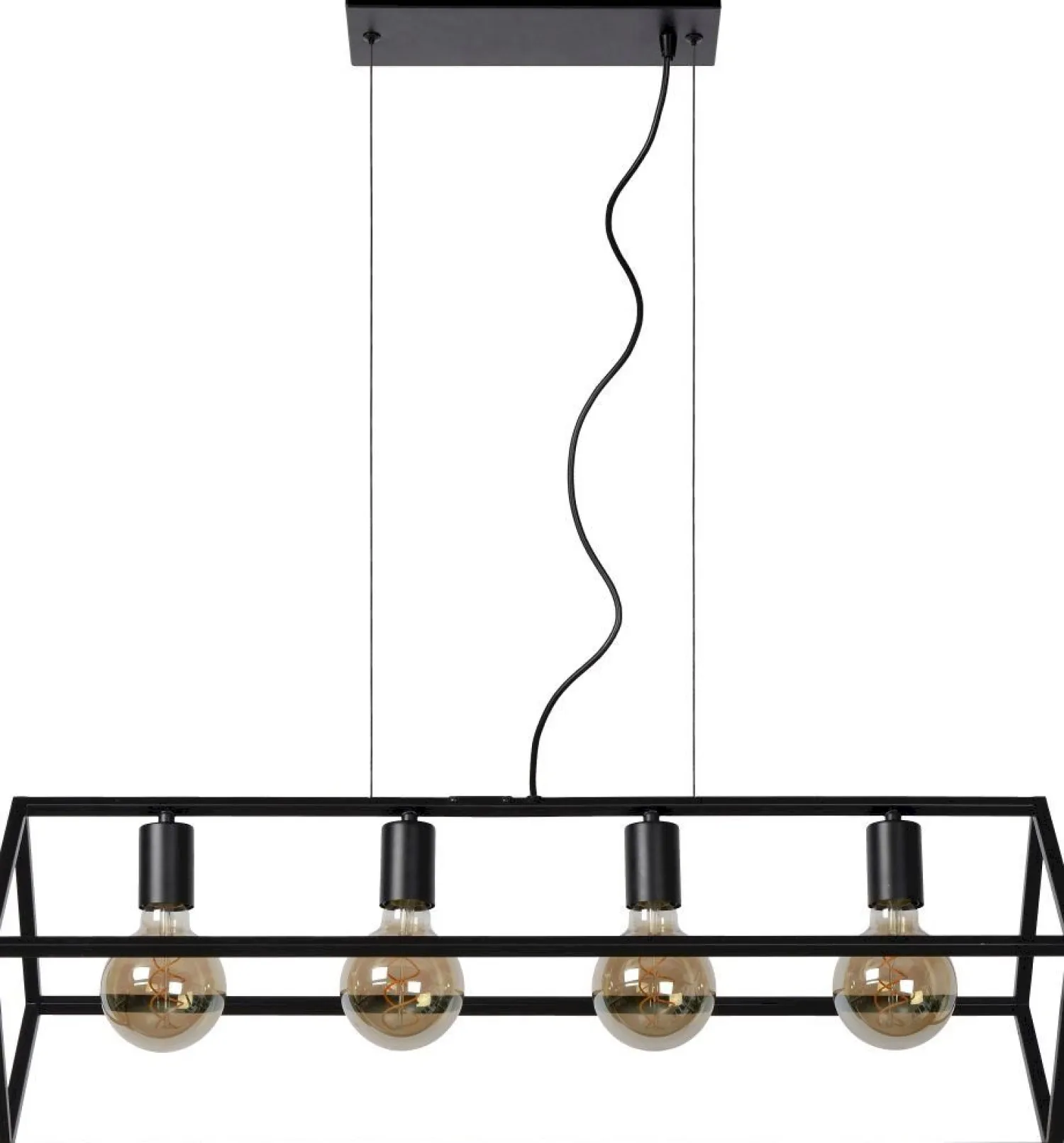 Industriële Hanglampen|Industriële Hanglampen-Lucide Fabian Hanglamp Zwart