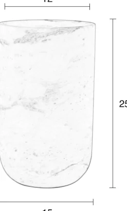Vazen & Potten-Zuiver Fajen Marble Vaas White