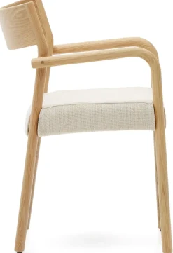 Eetkamerstoelen Met Armleuning-Kave Home Falconera Armstoel Beige, Naturel