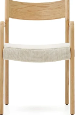 Eetkamerstoelen Met Armleuning-Kave Home Falconera Armstoel Beige, Naturel