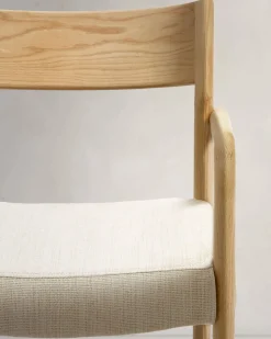 Eetkamerstoelen Met Armleuning-Kave Home Falconera Armstoel Beige, Naturel