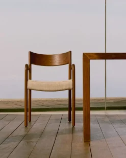Eetkamerstoelen Met Armleuning-Kave Home Falconera Armstoel Beige, Walnoot