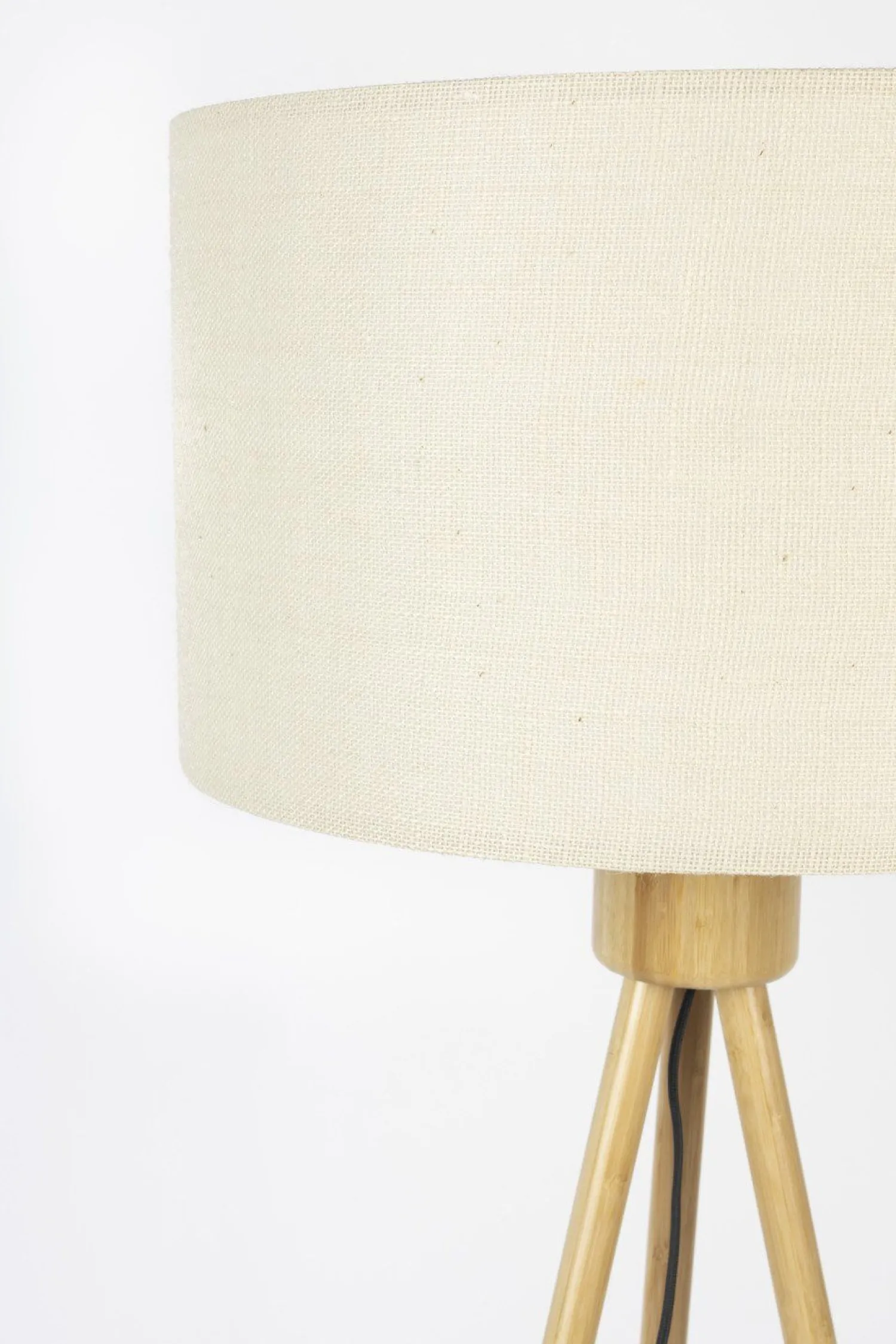 Houten Vloerlampen|Vloerlampen-Zuiver Fan Bamboo Vloerlamp Naturel