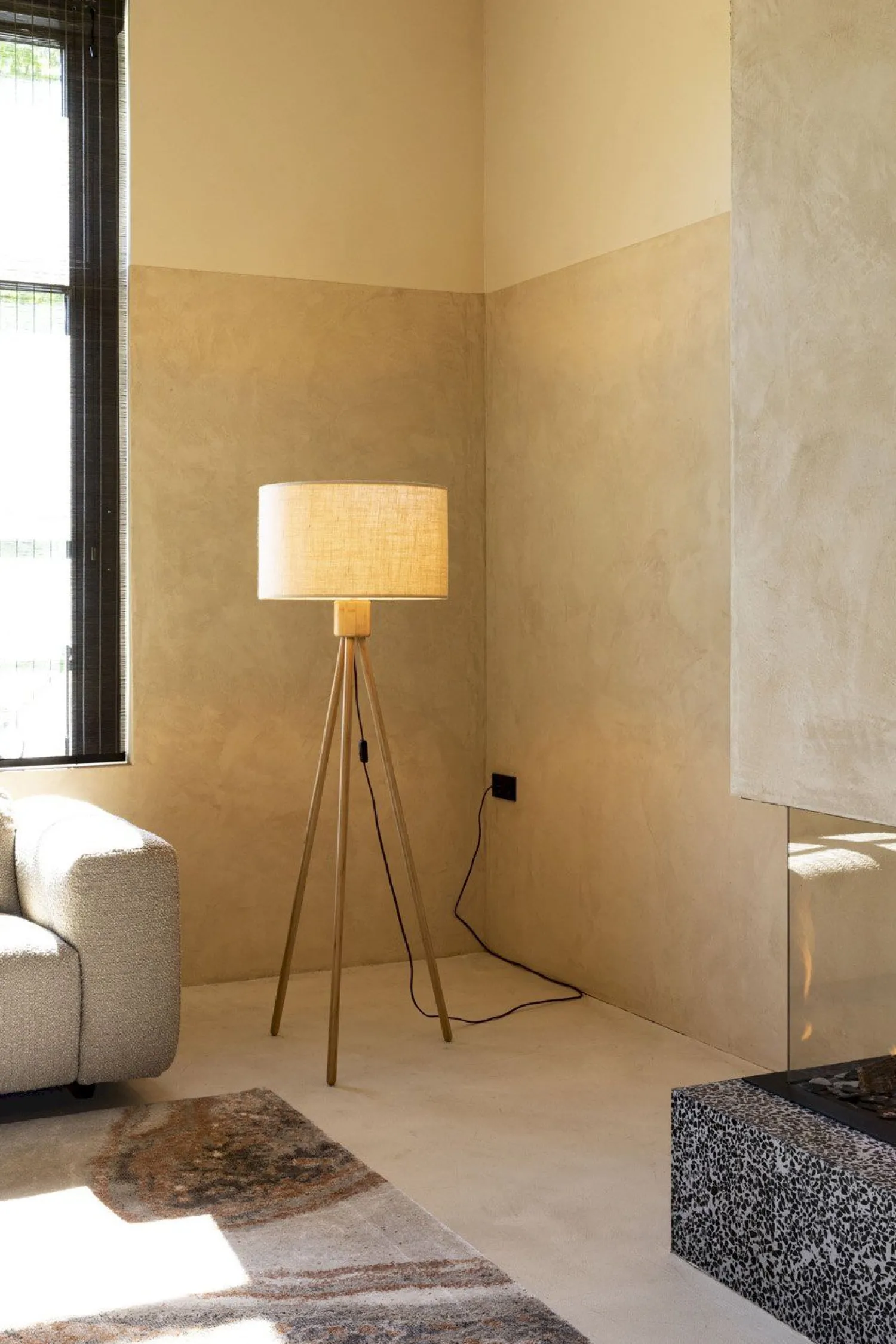 Houten Vloerlampen|Vloerlampen-Zuiver Fan Bamboo Vloerlamp Naturel