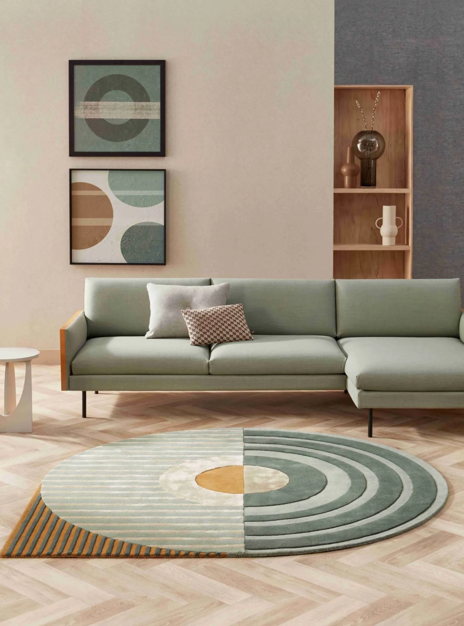 Vloerkleden|Wollen Vloerkleden-Brinker Carpets Fano Girare Vloerkleed Green
