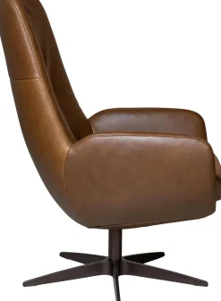 Leren Fauteuils|Draaifauteuils-Movani Fay Hoog Fauteuil Brown