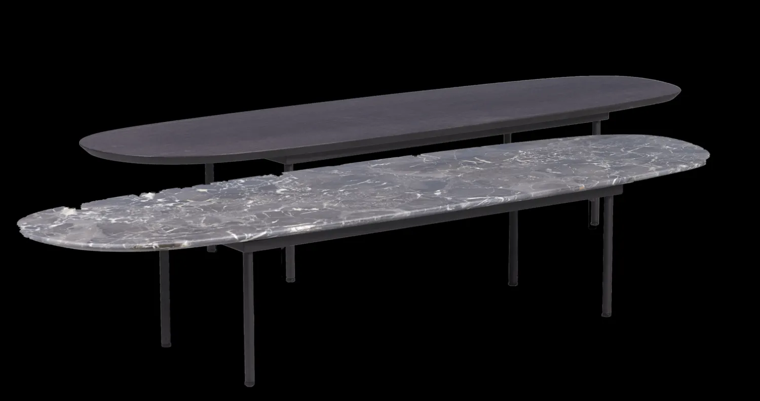 Marmeren Salontafels|Ovale Salontafels-Eijerkamp Collectie Fender Salontafel Marron