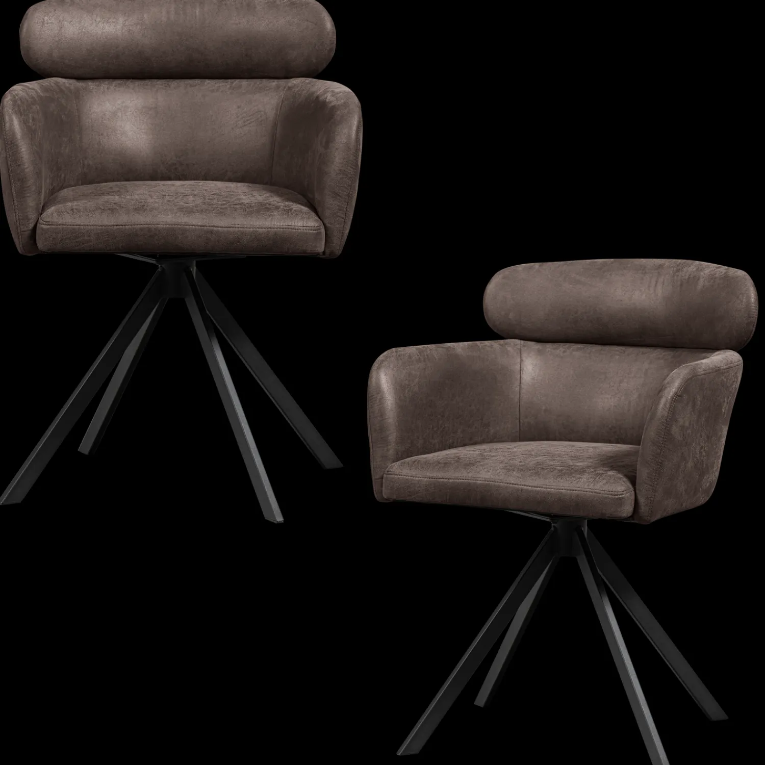 Eetkamerstoelen Met Armleuning-WOOOD Fenne Eetkamerstoel Black, Grey