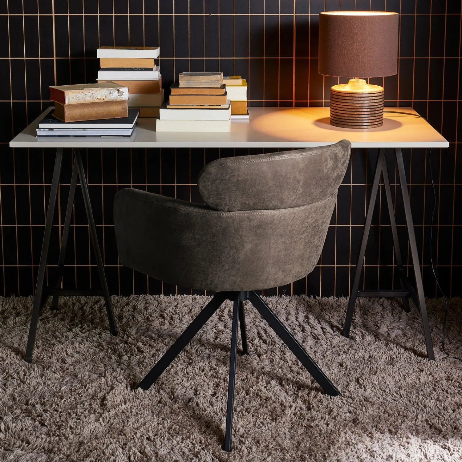 Eetkamerstoelen Met Armleuning-WOOOD Fenne Eetkamerstoel Black, Grey