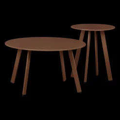 Tuintafels-WOOOD Fer Tuin Bijzettafel Donkerbruin