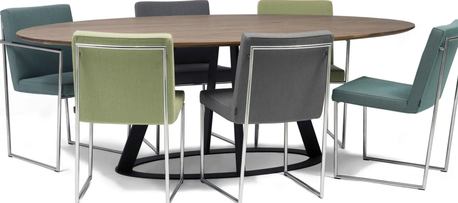 Houten Eettafels|Ovale Eettafels-Harvink Fier Eettafel Bruin