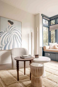 Ronde Bijzettafels-Eijerkamp Collectie Finca Bijzettafel Crème, bruin