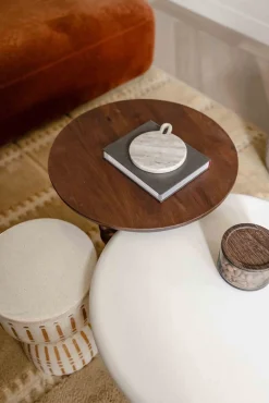 Ronde Bijzettafels-Eijerkamp Collectie Finca Bijzettafel Crème, bruin
