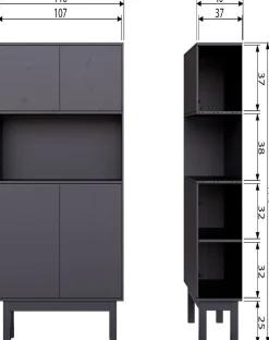 Buffetkasten|Buffetkasten-WOOOD Finca Buffetkast Deep Black