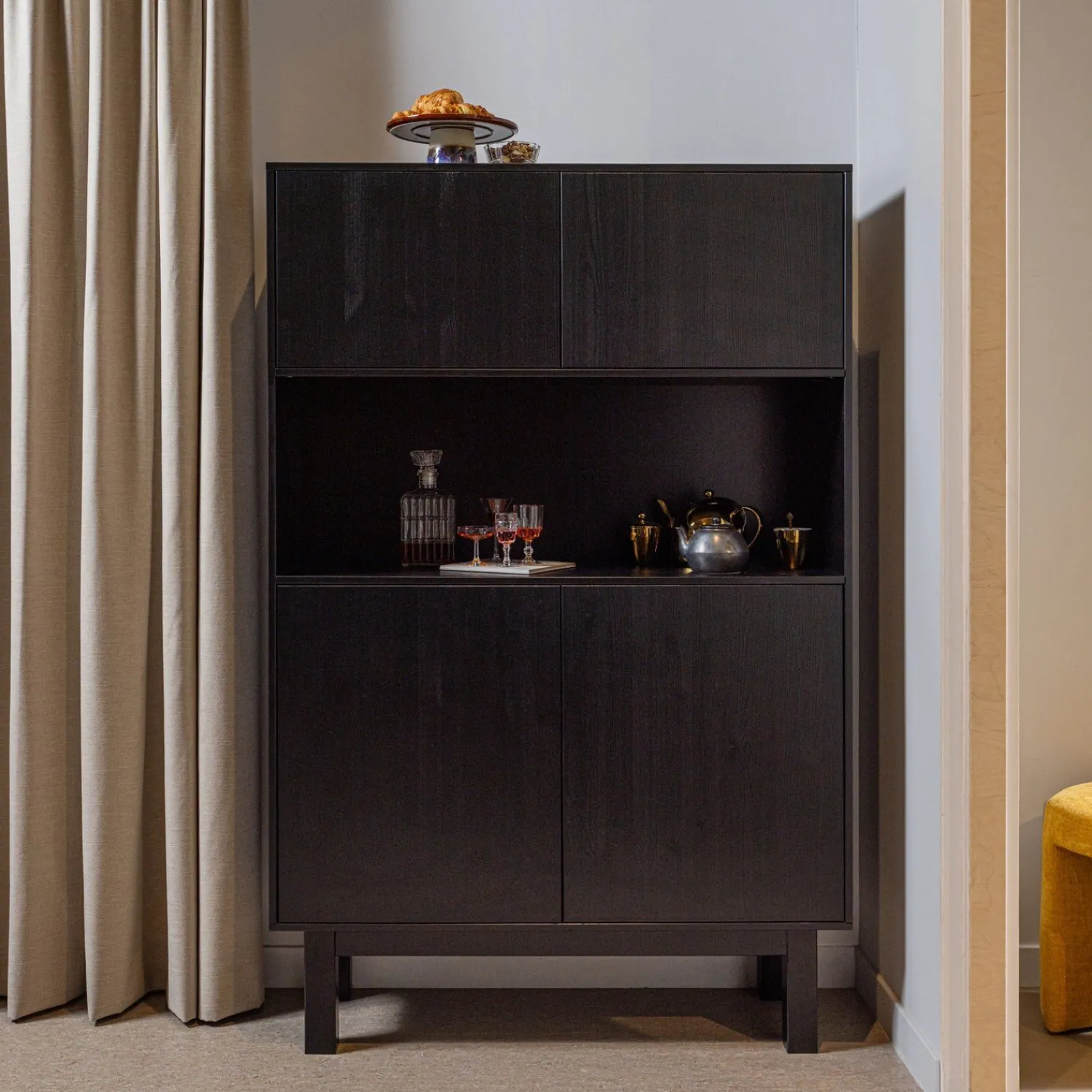 Buffetkasten|Buffetkasten-WOOOD Finca Buffetkast Deep Black