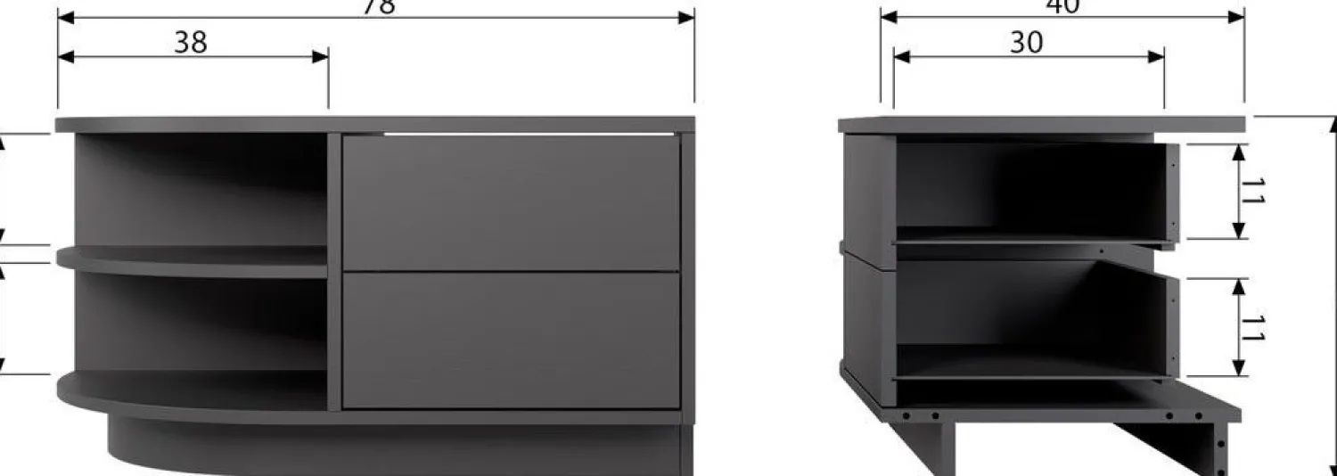 Tv-Meubels-WOOOD Finca Links TV-meubel Deep Black