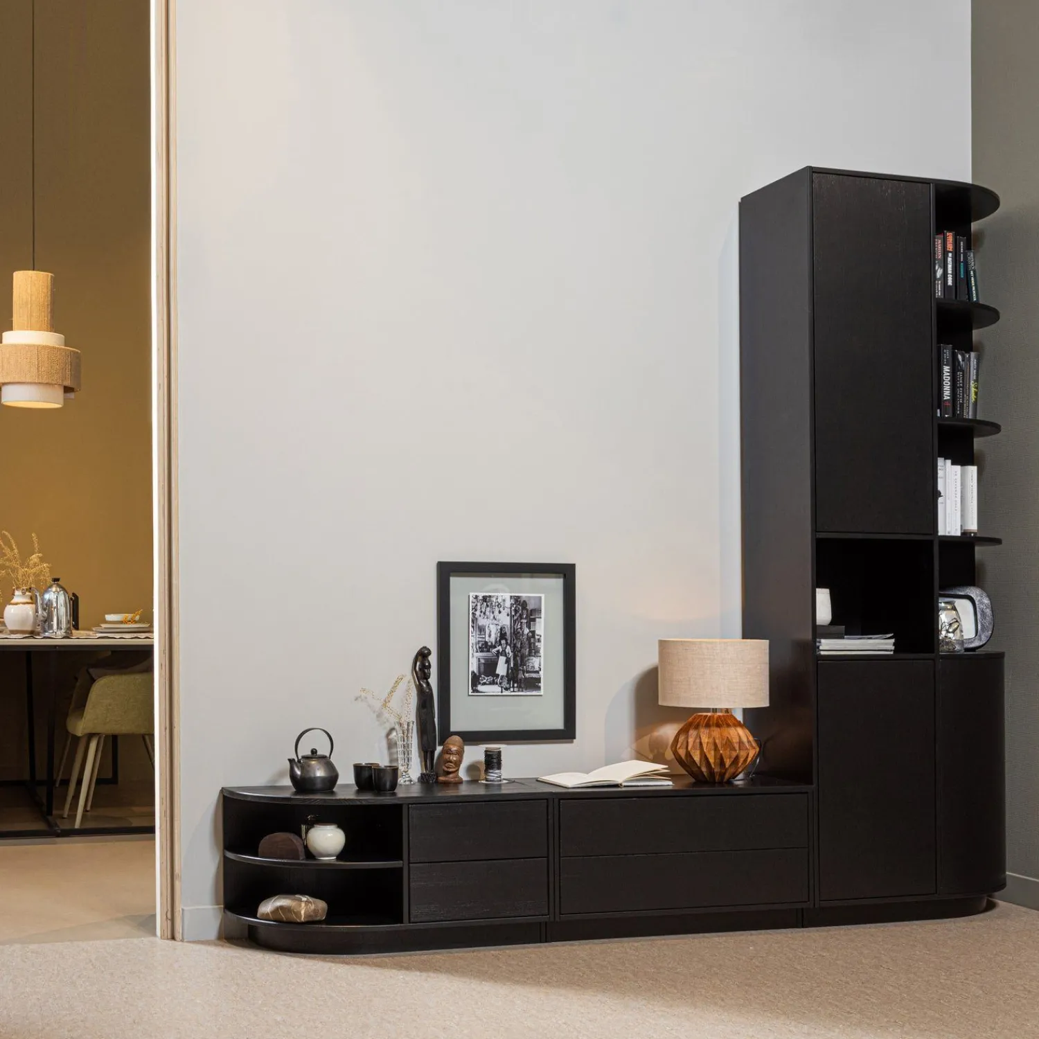 Tv-Meubels-WOOOD Finca Links TV-meubel Deep Black