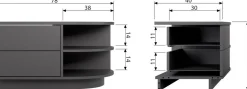 Tv-Meubels-WOOOD Finca Rechts TV-meubel Deep Black