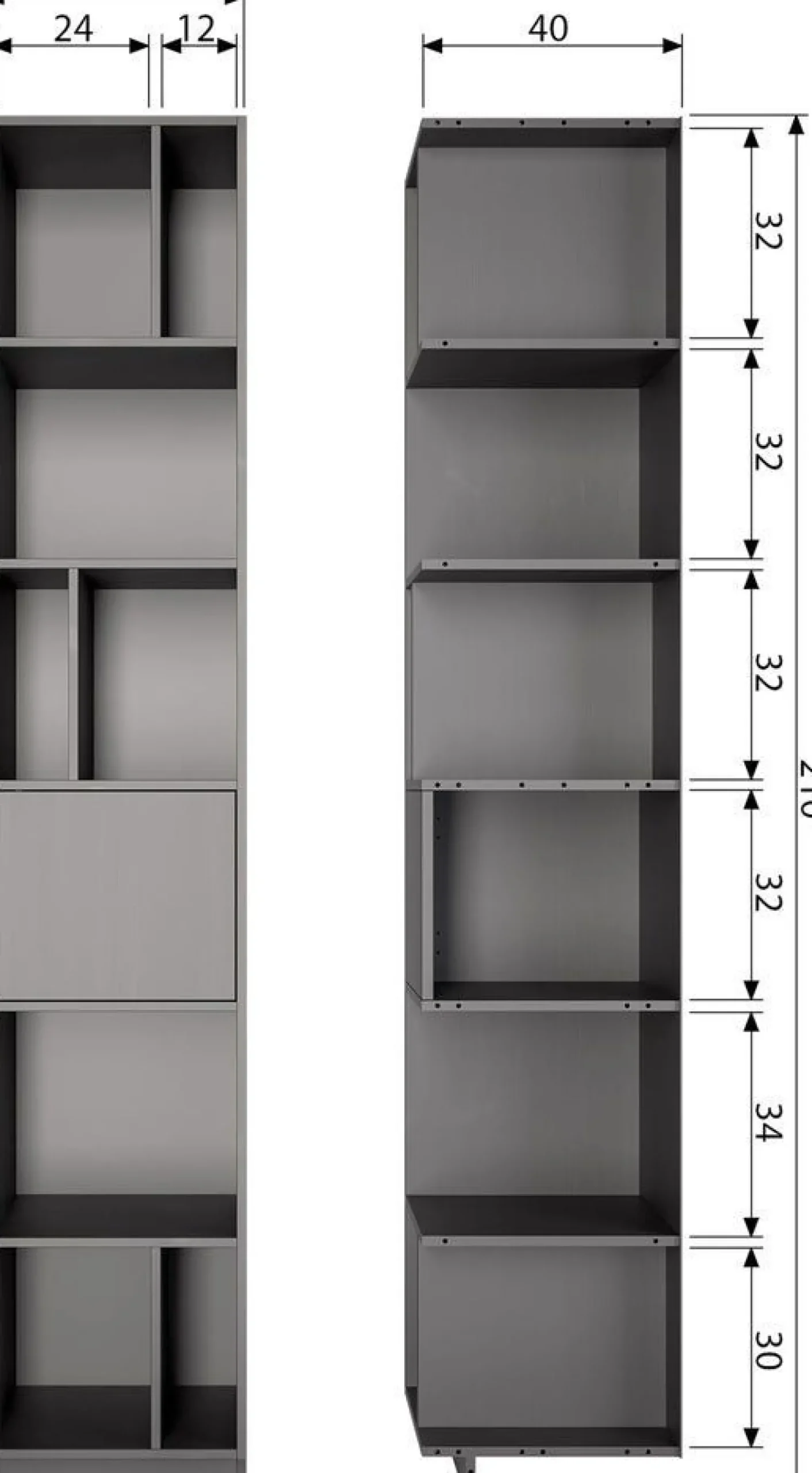 Boekenkasten|Vakkenkasten-WOOOD Finca Vakkenkast Deep Black
