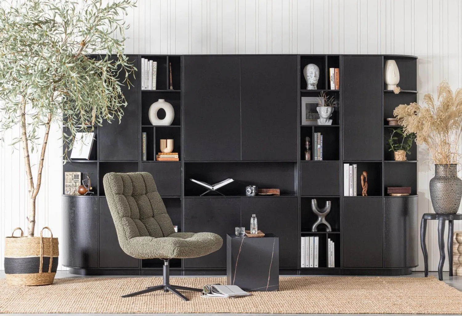 Boekenkasten|Vakkenkasten-WOOOD Finca Vakkenkast Deep Black
