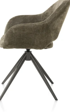 Eetkamerstoelen Met Armleuning-XOOON Finn Armstoel Donkergroen