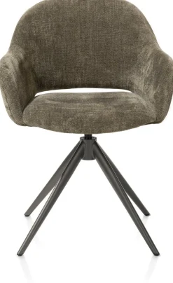 Eetkamerstoelen Met Armleuning-XOOON Finn Armstoel Donkergroen