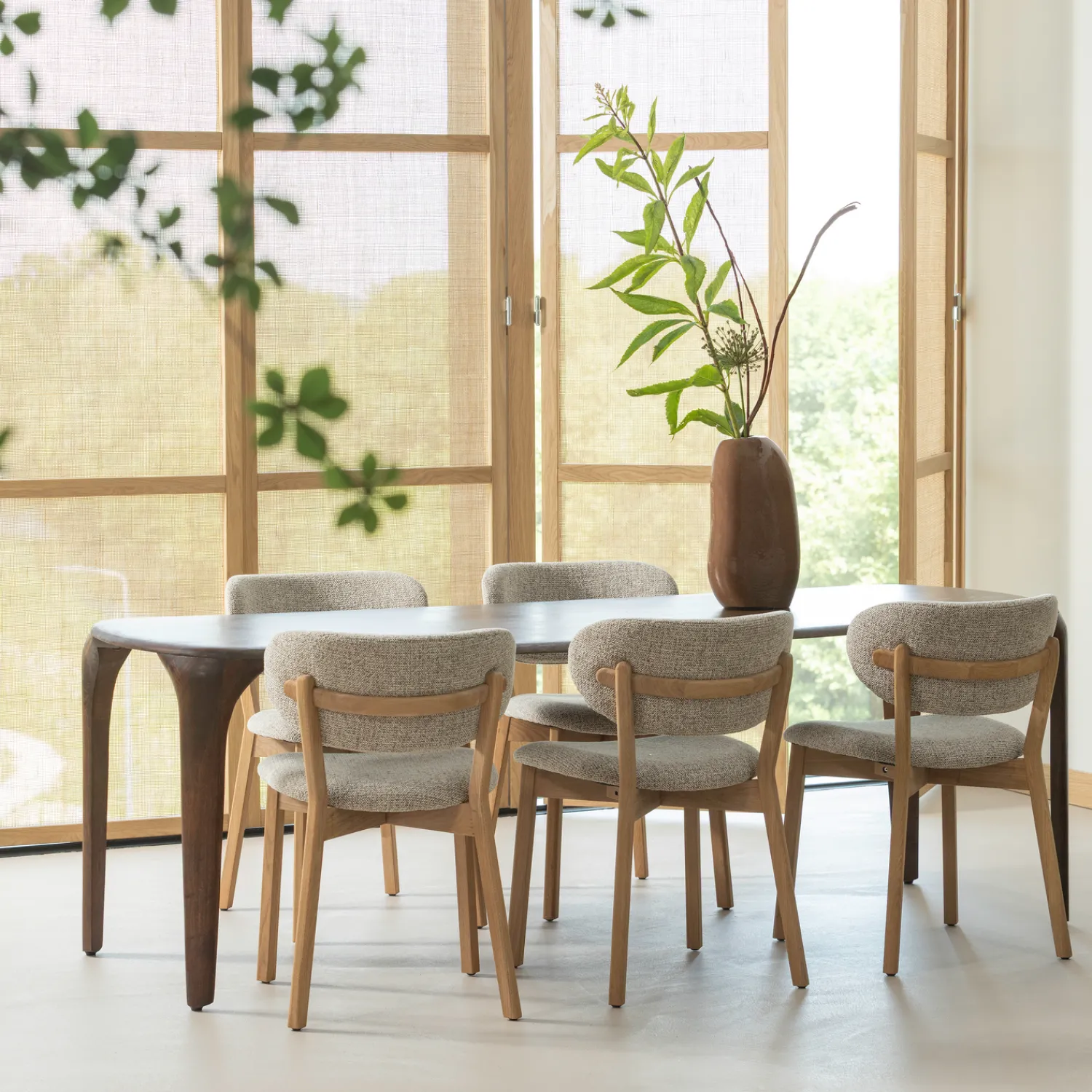 Houten Eettafels-WOOOD Fiore Eettafel Donkerbruin