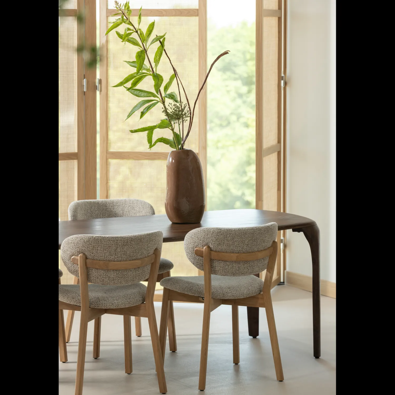 Houten Eettafels-WOOOD Fiore Eettafel Donkerbruin