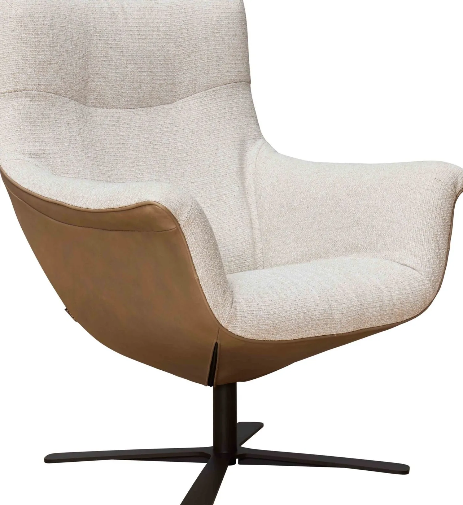 Leren Fauteuils|Design Fauteuils-LABEL Vandenberg First Lady Fauteuil Stone, Naturel