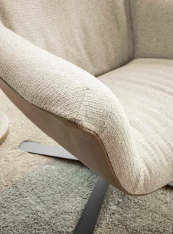 Leren Fauteuils|Design Fauteuils-LABEL Vandenberg First Lady Fauteuil Stone, Naturel