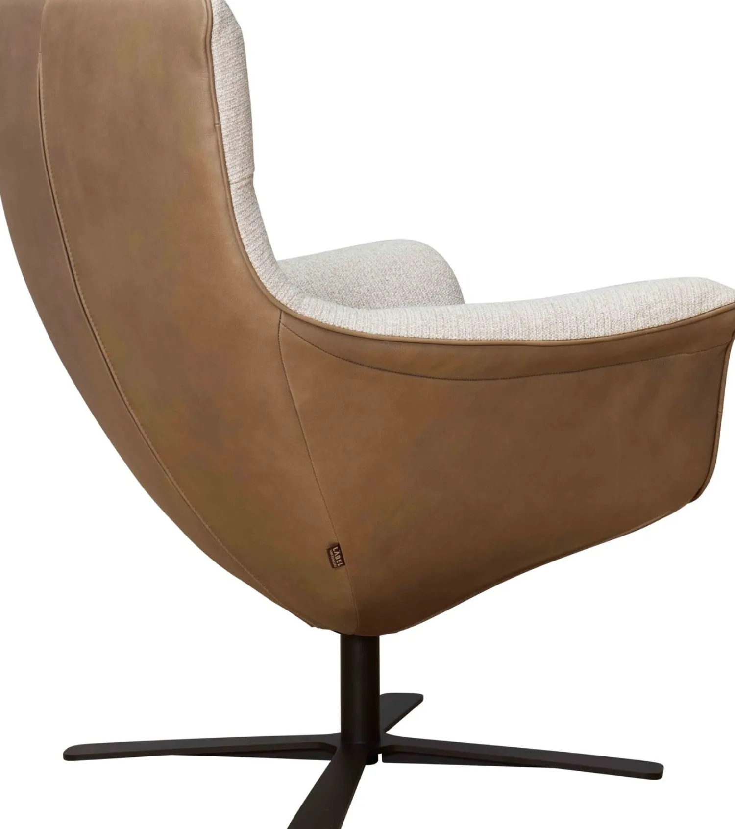 Leren Fauteuils|Design Fauteuils-LABEL Vandenberg First Lady Fauteuil Stone, Naturel