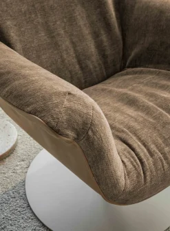 Leren Fauteuils|Design Fauteuils-LABEL Vandenberg First Lady Fauteuil Stone, Shitake