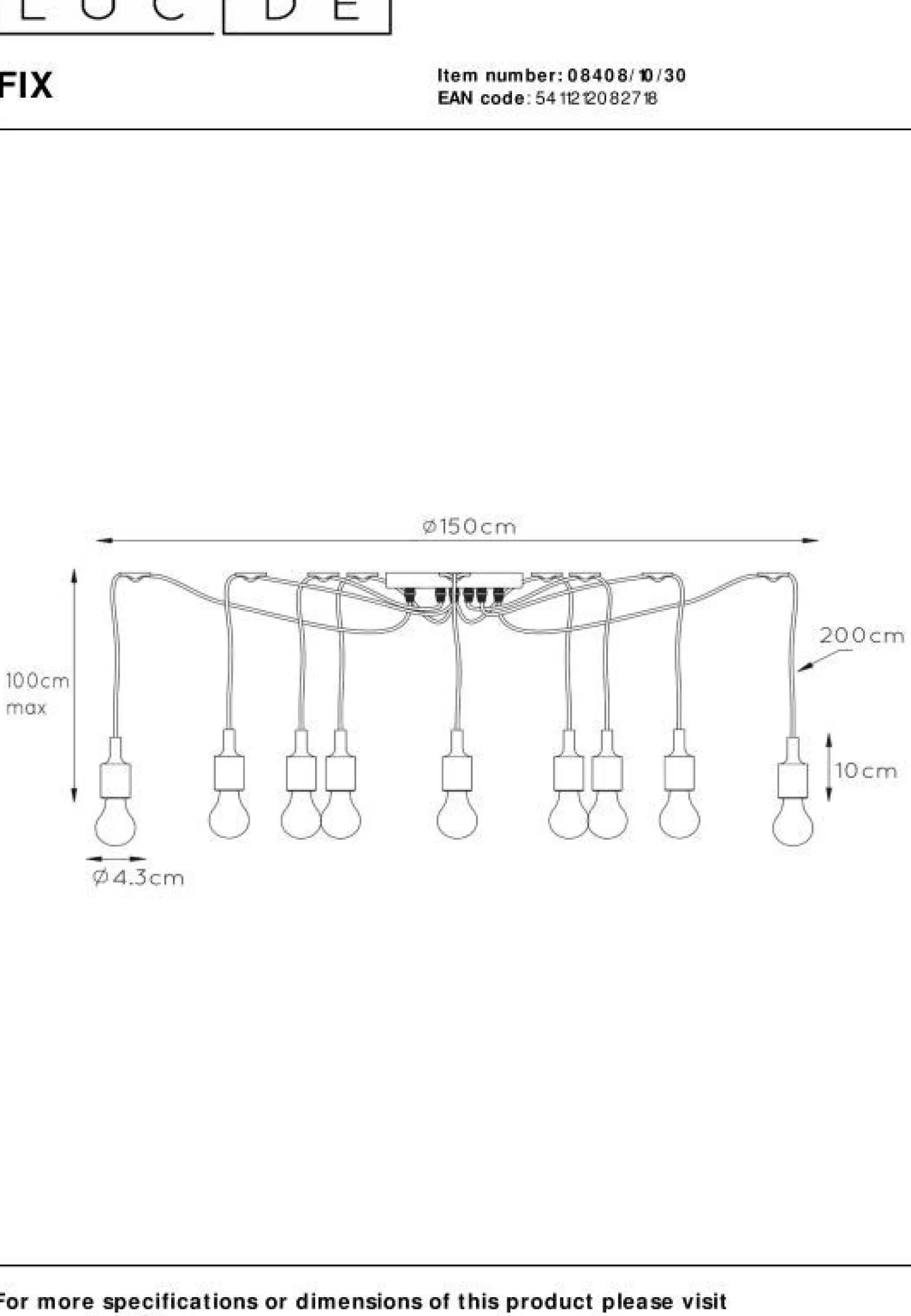 Industriële Hanglampen|Industriële Hanglampen-Lucide Fix Hanglamp Zwart