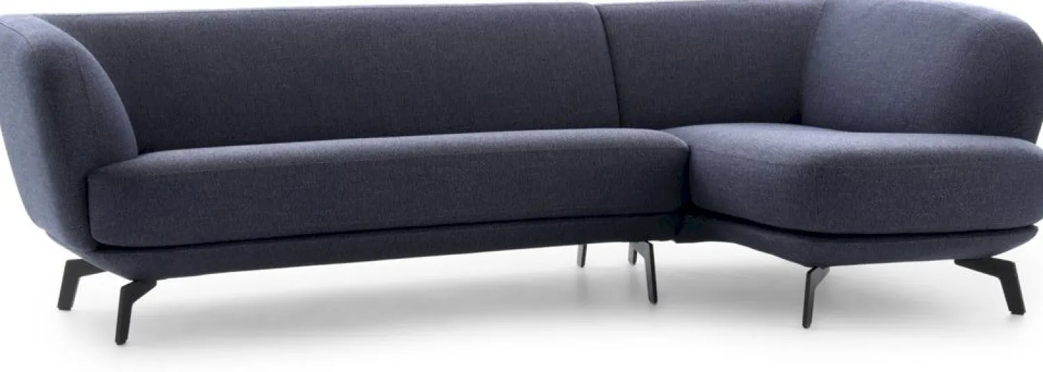 Hoekbanken-Leolux Flint Hoekbank Blauw