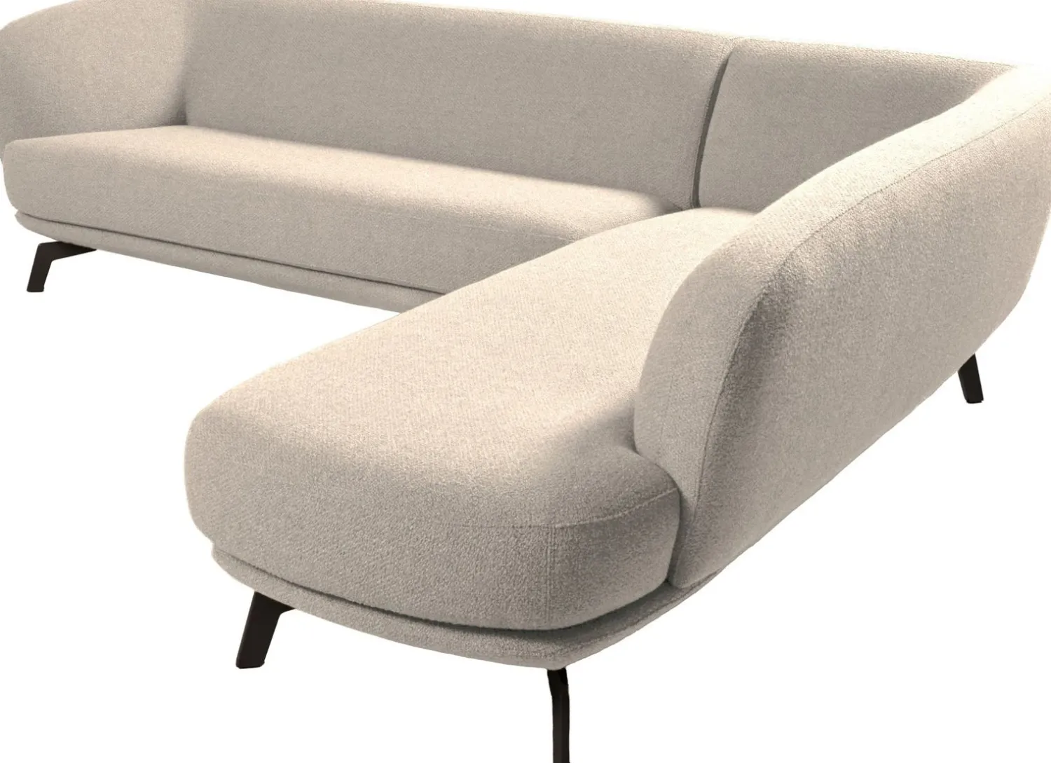 Hoekbanken-Leolux Flint Hoekbank Beige