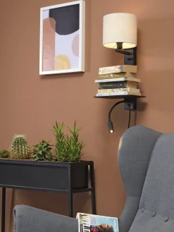 Industriële Wandlampen|Wandlampen-It's about RoMi Florence Wandlamp Licht Linnen