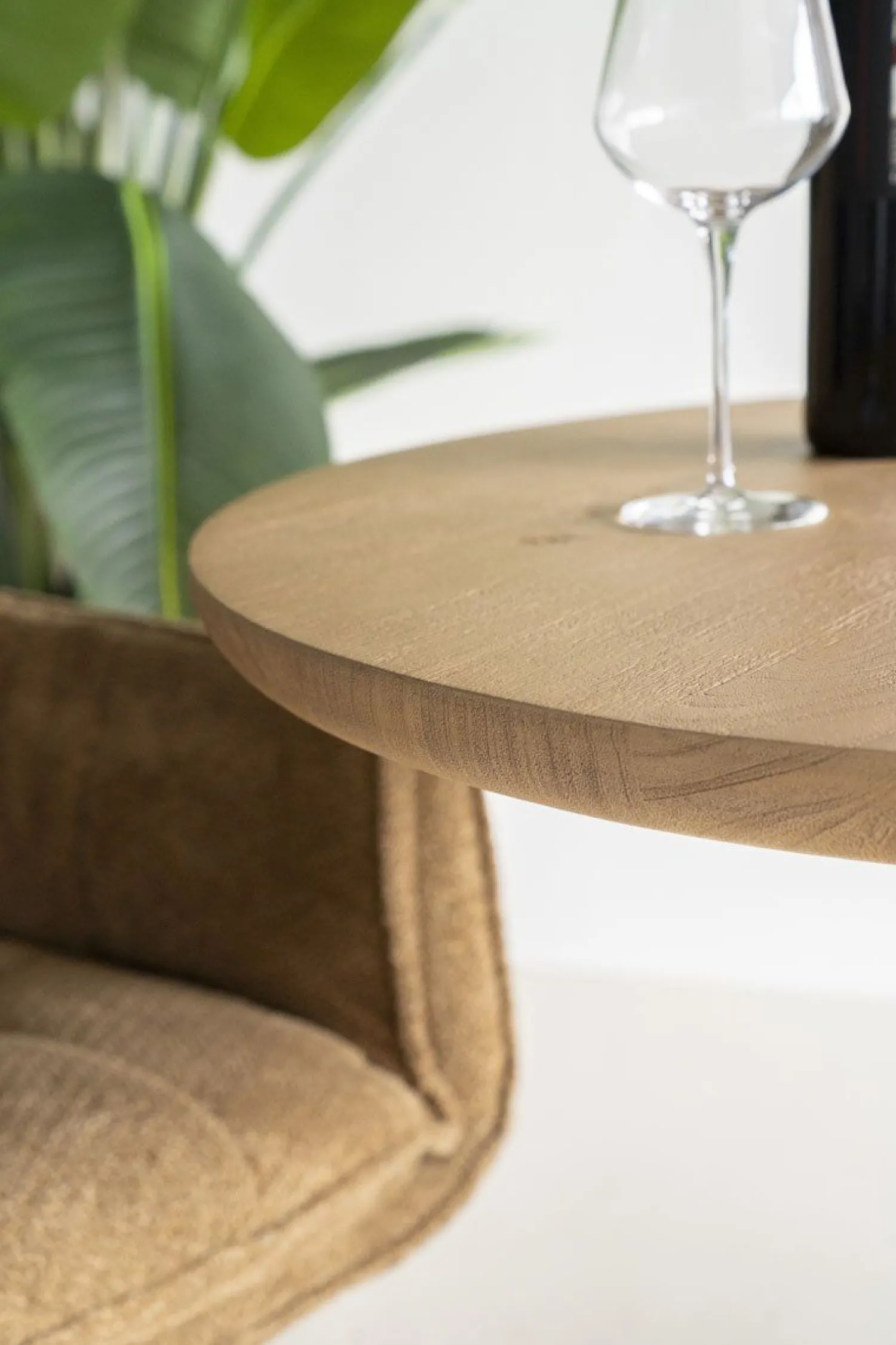 Houten Bijzettafels-Eleonora Florent Rond Bijzettafel Naturel